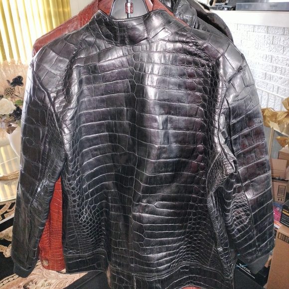 Men's Black 100% Alligator Jacket size MEDIUM - Picture 2 of 15